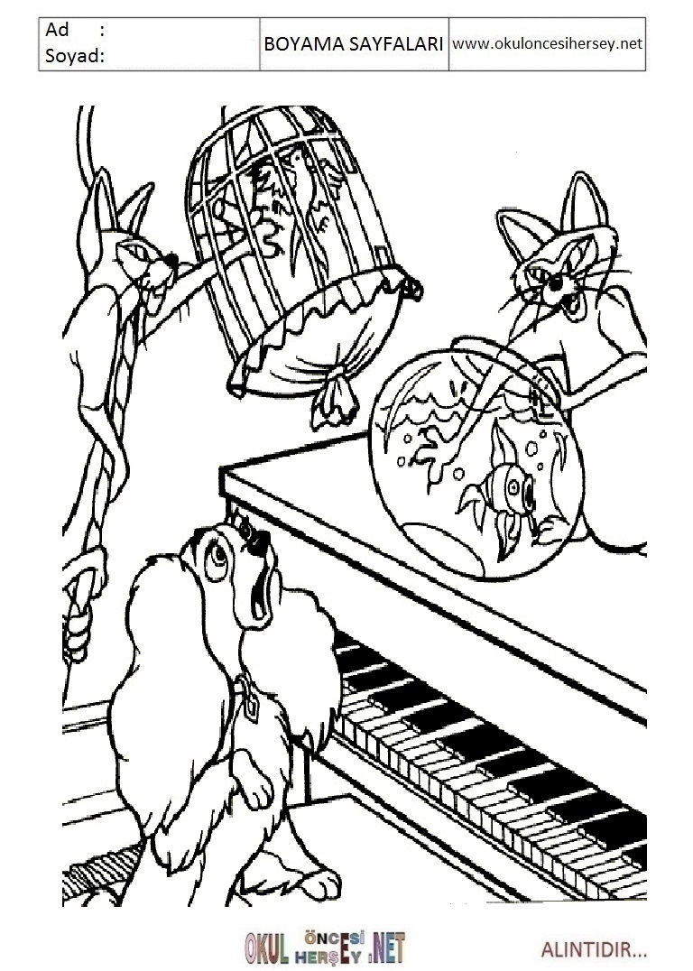 lady-ve-tramp boyama sayfaları